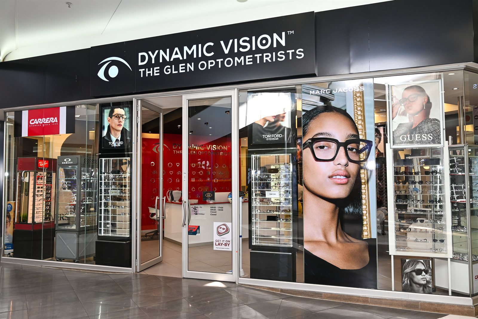 The Glen Optometrists storefront at The Glen Shopping Centre, Glenvista